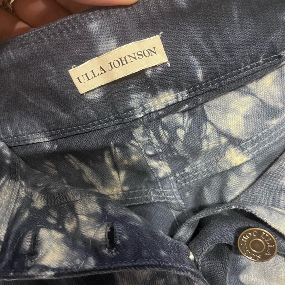Ulla Johnson Ares Indigo Tie Dye High Waisted Jean Shorts Sz 10 - Picture 8 of 8